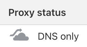 Cloudflare DNS Only